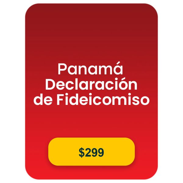 Panamá Declaración de fideicomiso (tarifa única: seleccione solo una vez si elige accionista nómino - Opcional)